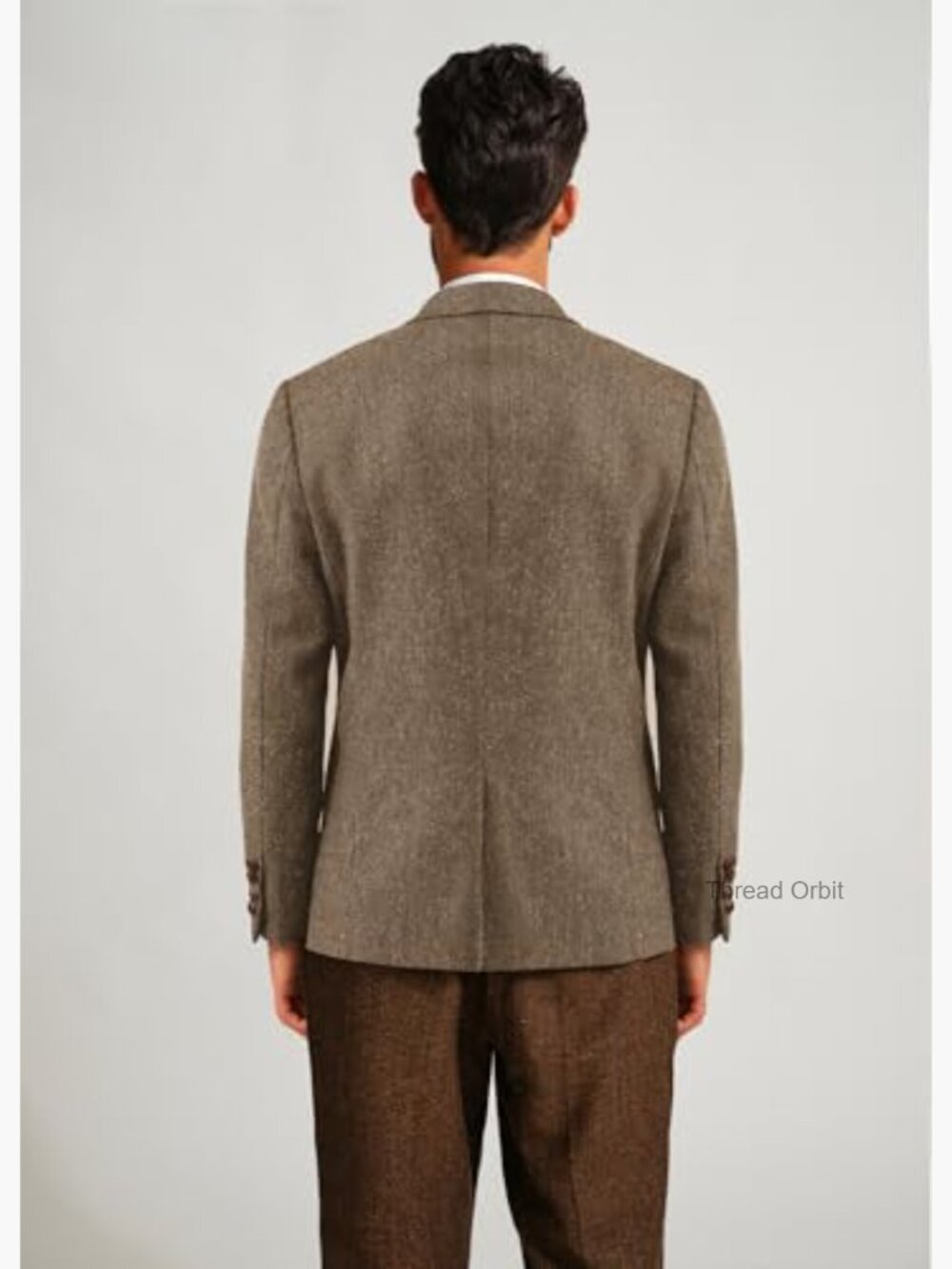 Vintage Herringbone Tweed Blazer Wool Blend Sport Coat Modern Fit - Picture 5 of 7